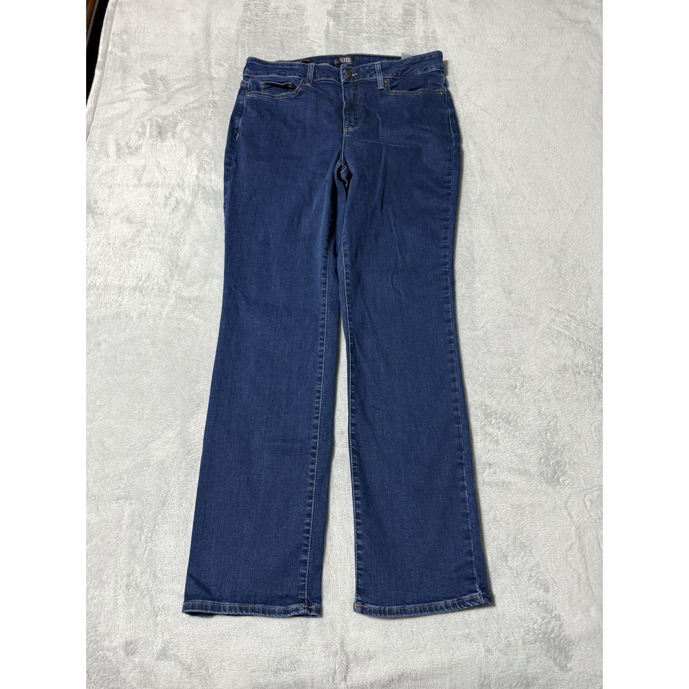 NYDJ Jeans Womens 14 Blue Marilyn Straight Medium Wash 32x31